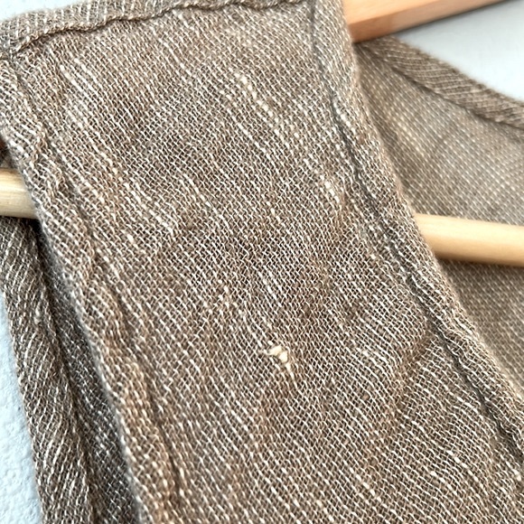 Flax • Natural Tan Linen Sleeveless Tank Tunic Top Mini Dress Size Medium - Picture 16 of 16